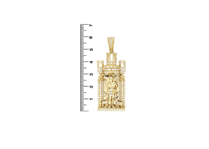 CZ Studded St Lazaro Pendant